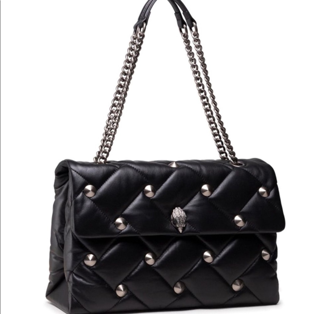 - KURT GEIGER Kensington XXL Black Leather Crossbody Bag